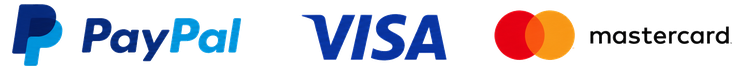PayPal, Visa, and Mastercard accepted